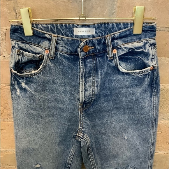 ANINE Bing Betty distressed Jean in True Blue Sz 26 - Picture 4 of 8